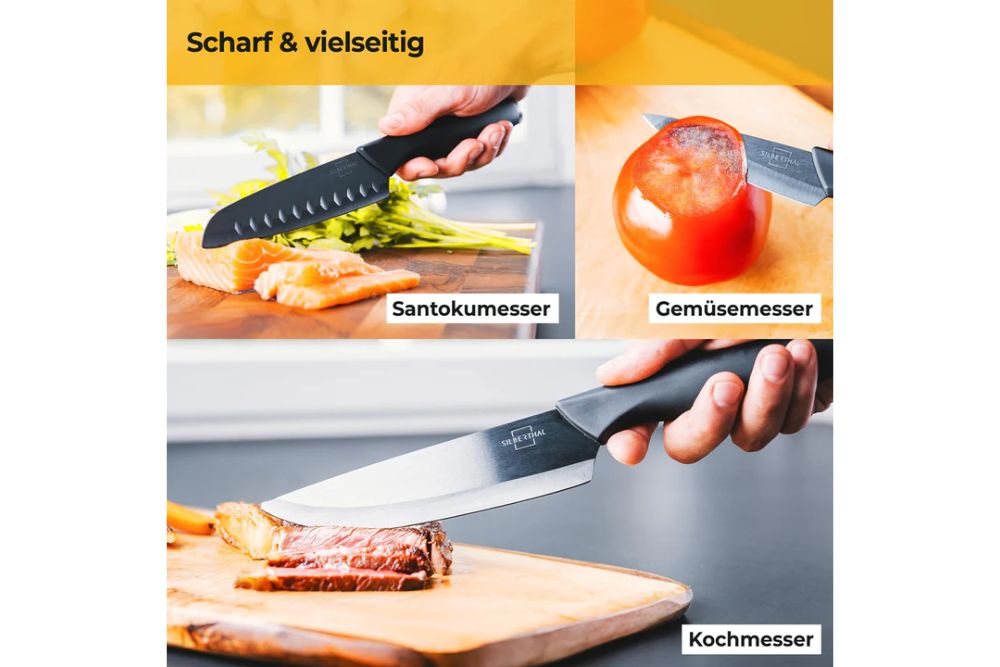 Silberthal Performance Keramikmesser Set - Schwarz - 3-teilig
