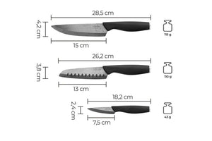 Silberthal Performance Keramikmesser Set - Schwarz - 3-teilig