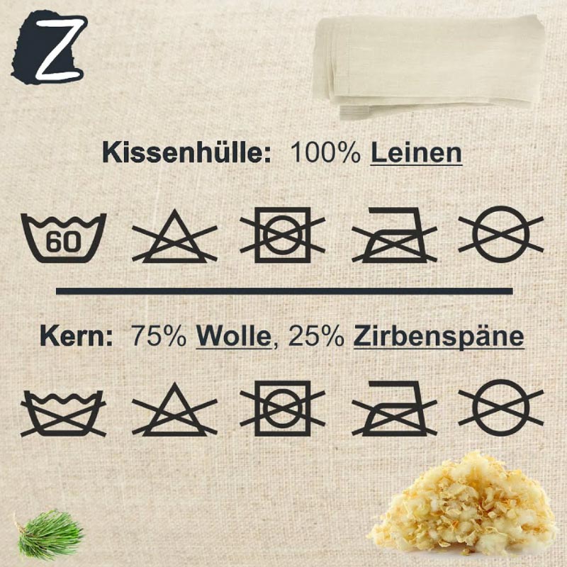 Zirbenkissen, speziell zum Schlafen