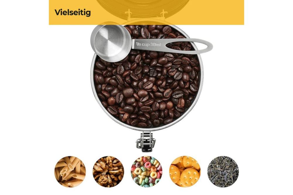 Silberthal Luftdichte Kaffeedose 500g aus Edelstahl mit Aromaventil für volles Aroma