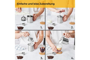 Silberthal Manueller Milchaufschäumer - Edelstahl - 400ml - ohne Plastik