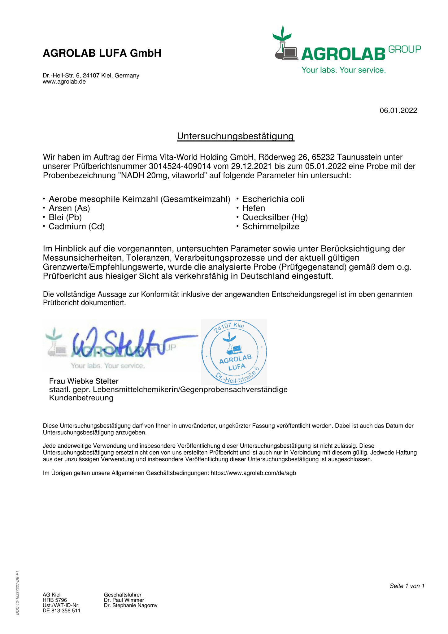 NADH 20 mg von Vita-World