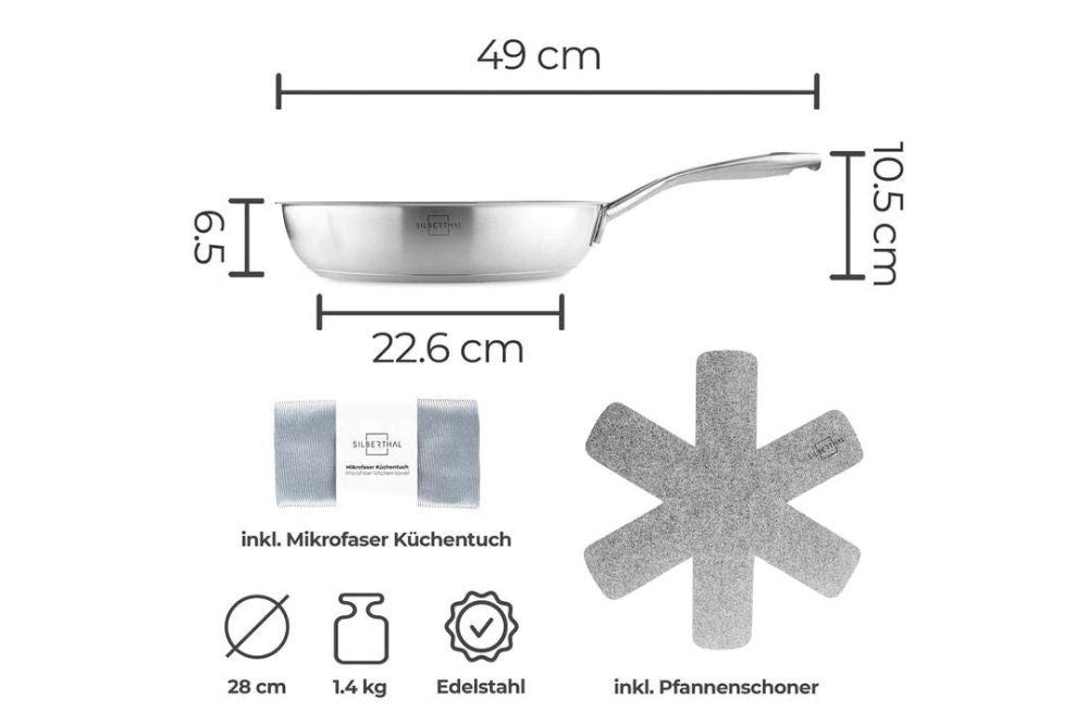 Silberthal Pfannenset - 2er Set - Induktion - 28cm, 24cm - Edelstahl - Beschichtet