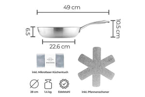 Silberthal Pfannenset - 2er Set - Induktion - 28cm, 24cm - Edelstahl - Beschichtet