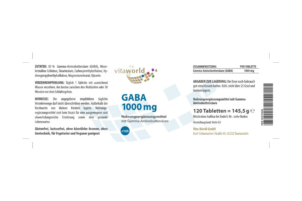 GABA 1000 mg von Vita-World